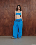 BLUEBLUE TROUSERS WITH RUFFLE BELT